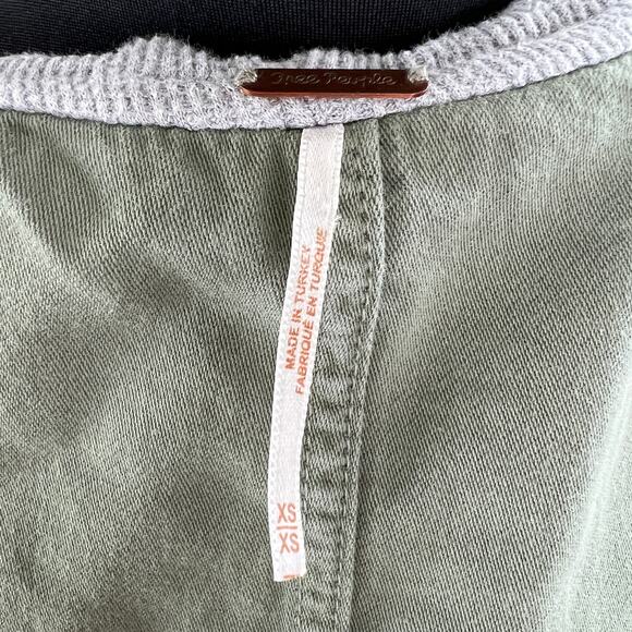 Free People Weekend Wanderer Jacket Knit Hood Military Army Western Tribal XS - Picture 6 of 8